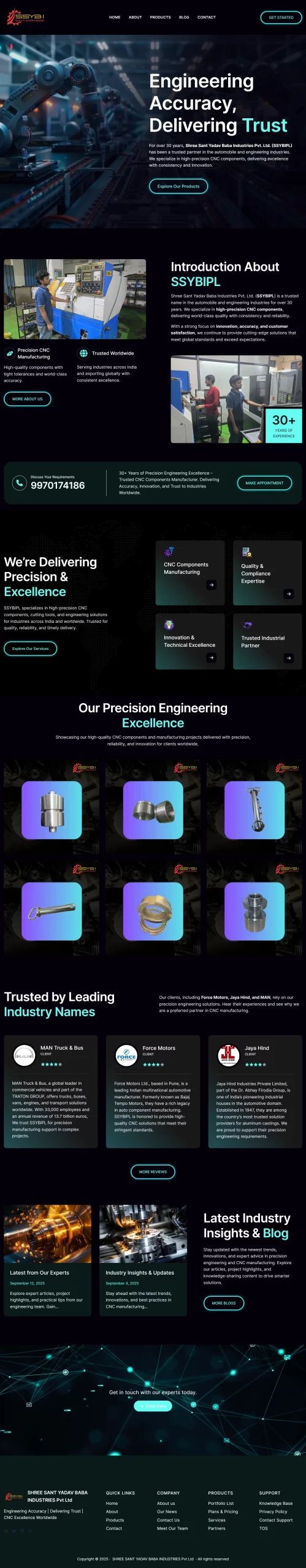 Screenshot of SSYBIPL’s official website designed and maintained by TechSpirion.